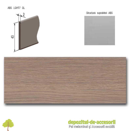 Cant ABS Stejar Chateau gri 43mm x 2mm Compatibil cu PAL Melaminat Stejar Chateau gri Egger H3304 ST9