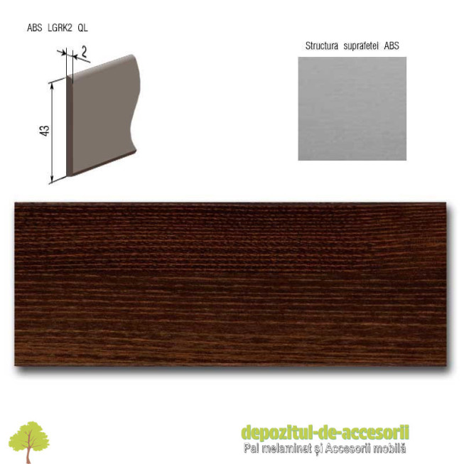 Cant ABS Stejar Thermo 43mm x 2mm Compatibil cu PAL Melaminat Stejar Thermo Egger H1129 ST15