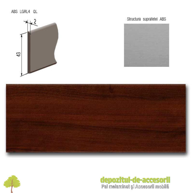 Cant ABS Mahon Sierra 43mm x 2mm Compatibil cu PAL Melaminat Mahon Sierra Egger H3080 ST15