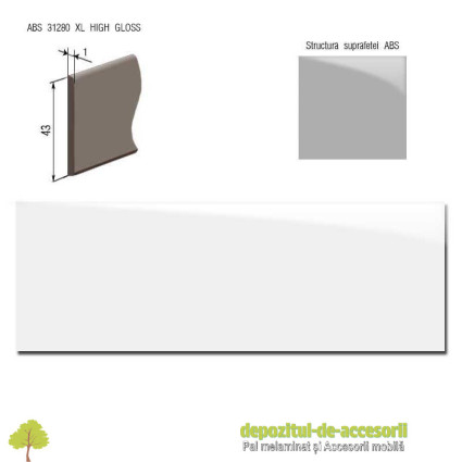 Cant ABS Alb 43mm x 1mm super lucios