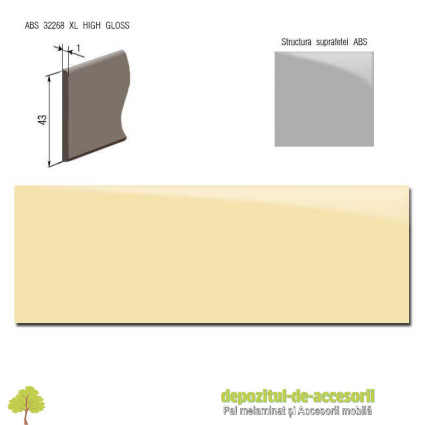 Cant ABS Crem 43mm x 1mm super lucios (high gloss)