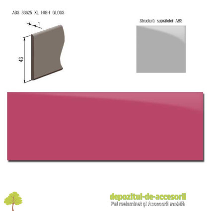 Cant ABS Roz 43mm x 1mm super lucios (high gloss)