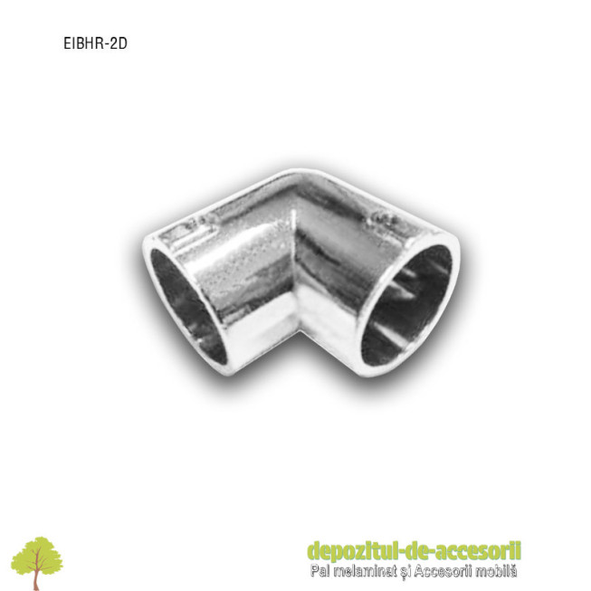 Element îmbinare 2 intrări bară haine rotundă Ø25mm