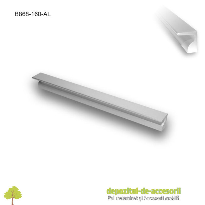 Maner mobilier Aluminiu B868-160-AL distanta intre gauri 160mm
