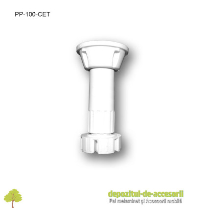 Picior plastic bucatarie H100 alb