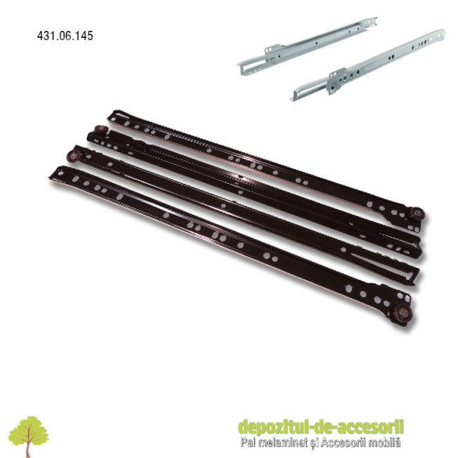 Glisiere cu role 450mm maro extragere partiala Hafele 431.06.145