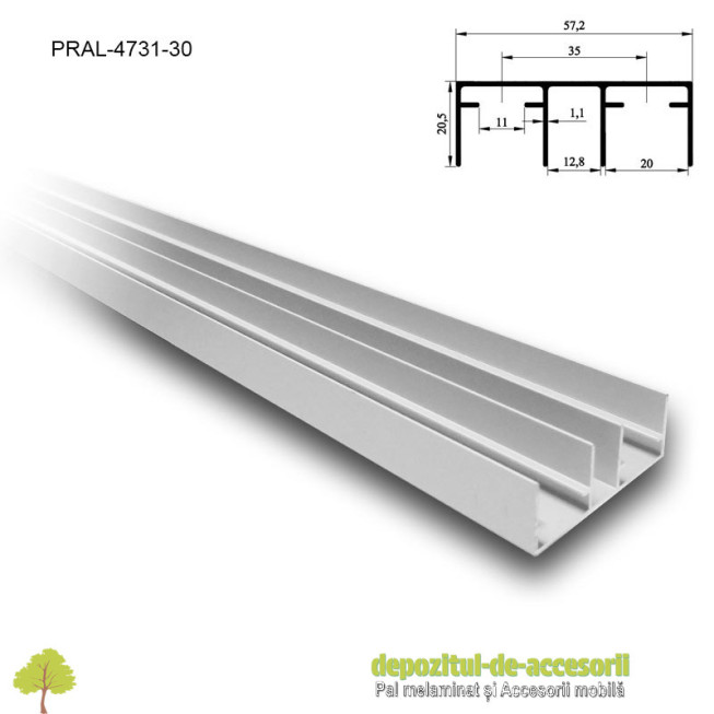 Sina dubla fara acoperire pentru SKM80-AY lungimea 3m aluminiu