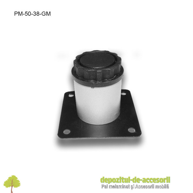 Picior metalic mobilier H50mm  Ø38mm gri metalizat