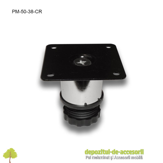 Picior metalic mobilier H50mm  Ø38mm cromat
