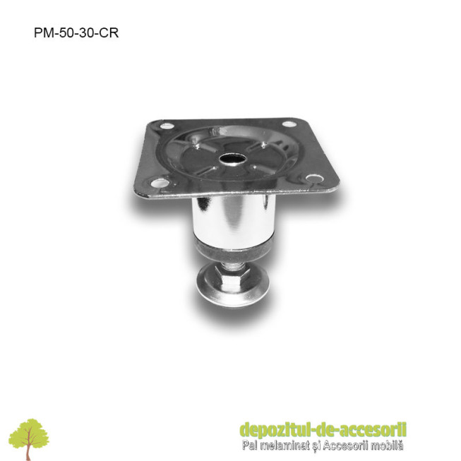 Picior metalic mobilier H50mm  Ø30mm cromat