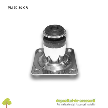 Picior metalic mobilier H50mm  Ø30mm cromat