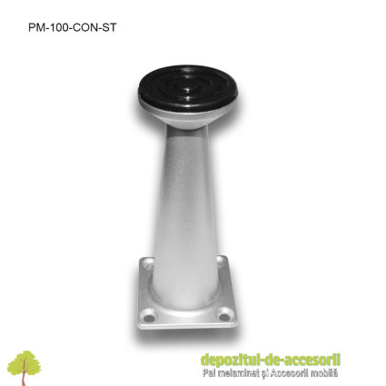 Picior metalic mobilier conic H100mm satinat Ozkardesler