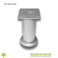 Picior metalic mobilier H120  Ø45mm gri metalizat