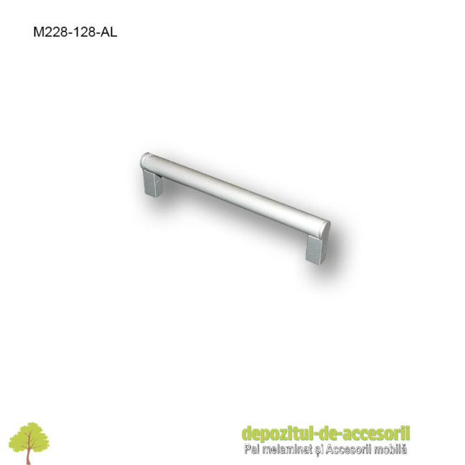 Mâner mobilier Aluminiu satinat M228-128-AL 