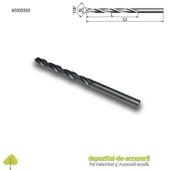 Burghiu spiral de uz general Ø5,5mm HSS-R DIN 338 Stark Bohrer