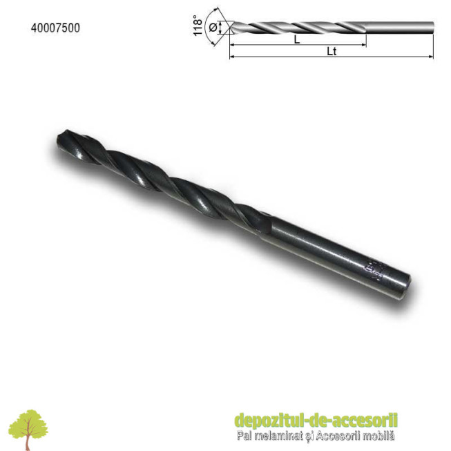 Burghiu spiral de uz general Ø7,5mm HSS-R DIN 338 Stark Bohrer