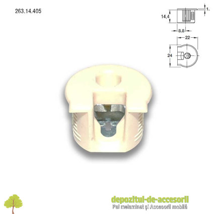 Demontabili Rafix încastrați Ø20mm plastic bej Hafele 263.14.405