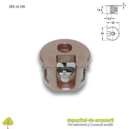 Demontabili Rafix încastrați Ø20mm plastic maro Hafele 263.14.105
