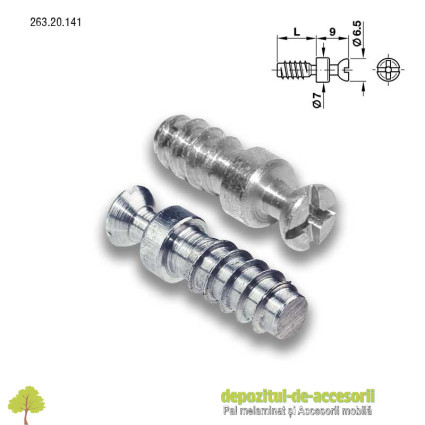 Demontabili Rafix incastrati Ø20mm plastic negru Hafele 263.14.305 cu bolt 263.20.141