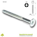Suruburi lemn, PAL Ø6 x 80mm, cap ingropat Pz3, zincate alb 100.76.01 SEA