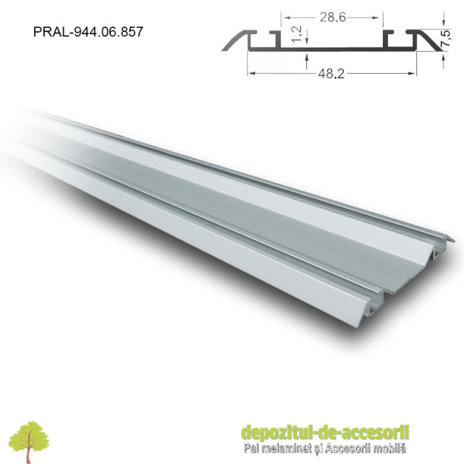 Set sine aluminiu pentru sisteme glisare Adoor 18 ECO Hafele 944.06.958 944.06.857