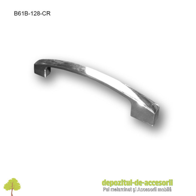 Maner mobilier cromat B61B-128-CR distanta intre gauri 128mm