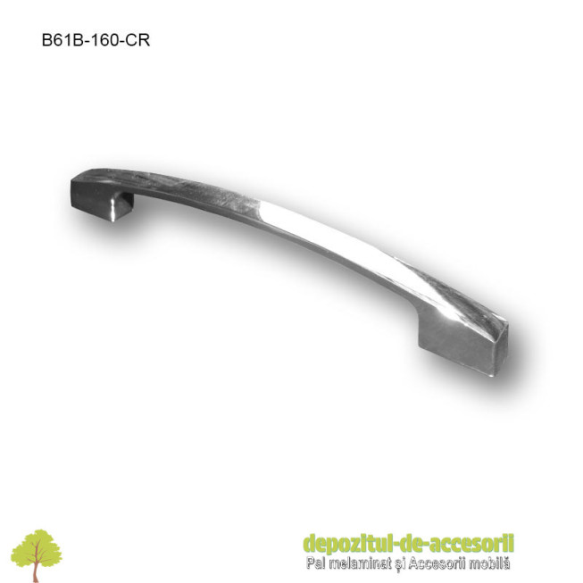 Maner mobilier cromat B61B-160-CR distanta intre gauri 128mm