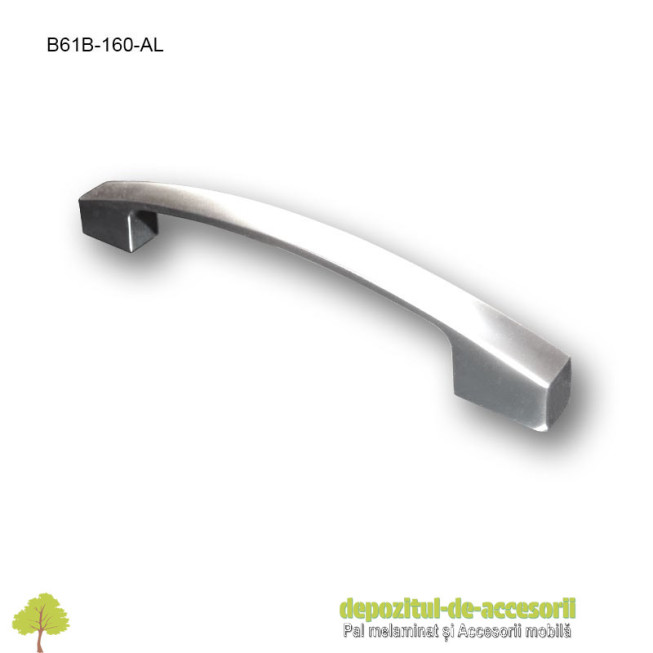 Maner mobilier satinat B61B-160-AL distanta intre gauri 160mm