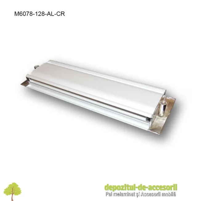 Maner mobilier ingropat aluminiu M6078-128-AL-CR cu capete cromate distanta intre gauri de 128mm