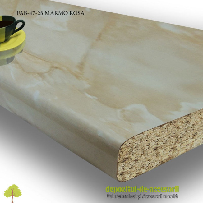 Blat de bucatarie Marmo rosa lucios 28x600x3050mm FAB Grup FAB 47
