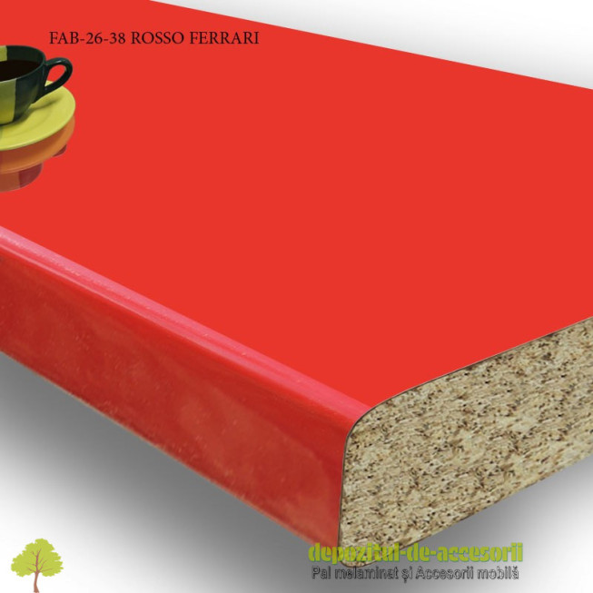 Blat de bucatarie Rosso Ferrari lucios 38x600x4200mm FAB Grup FAB 26