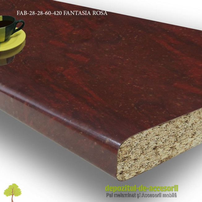 Blat de bucatarie Fantasia rosa lucios 28x600x4020mm FAB Grup FAB 28