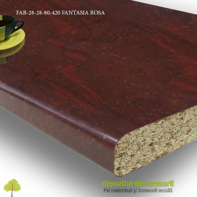 Blat de bucatarie Fantasia rosa lucios 28x800x4020mm FAB Grup FAB 28