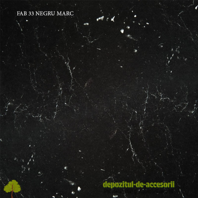 Blat de bucatarie Negru Marc lucios 28x600x4200mm FAB Grup FAB 33