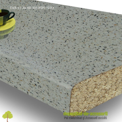 Blat de bucatarie Bipunto lucios 38x600x3050mm FAB Grup FAB 11