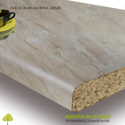 Blat de bucatarie lucios ROSA LIPARI dimensiuni 28x800x4200mm FAB 18 FAB Grup