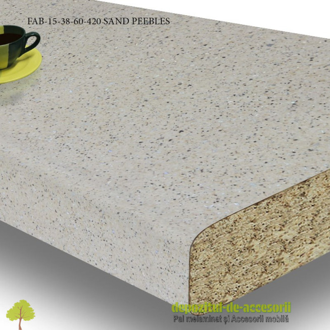 Blat de bucatarie mat SAND PEBBLES dimensiuni 38x600x4200mm FAB Grup FAB 15