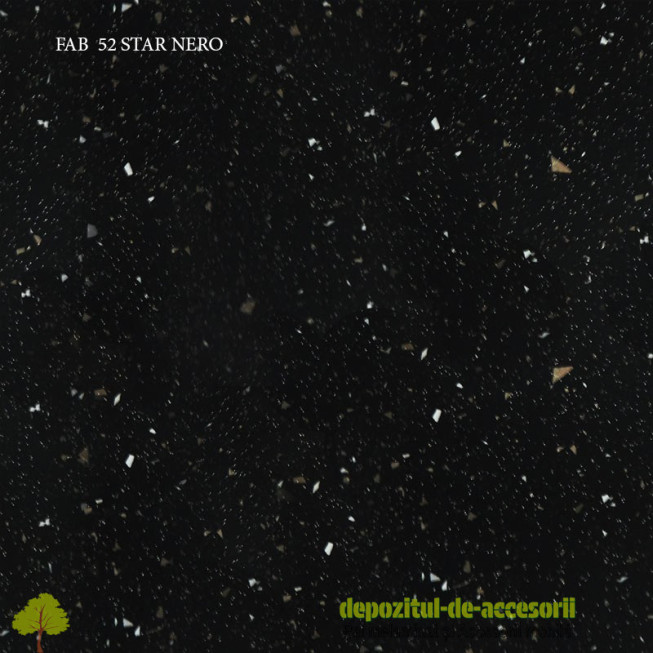 Blat de bucatarie lucios STAR NERO dimensiuni 38x600x4200mm FAB 52 FAB Grup