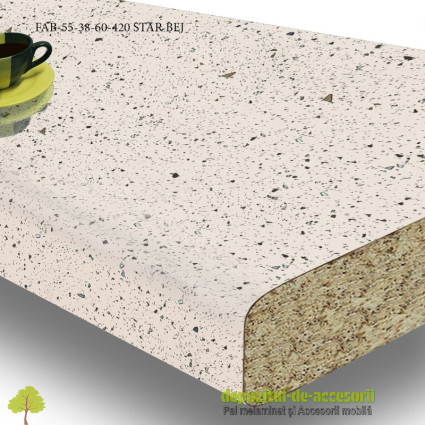 Blat de bucatarie lucios STAR BEJ dimensiuni 38x600x4200mm FAB 55 FAB Grup