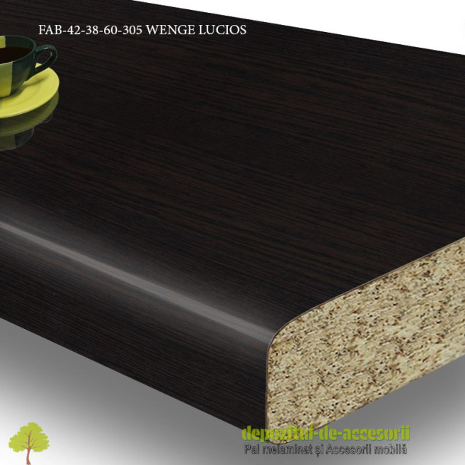 Blat de bucatarie Wenge lucios dimensiuni 38x600x3050mm FAB Grup FAB 42