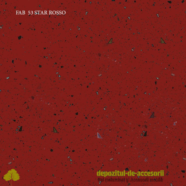 Blat de bucatarie lucios STAR ROSSO dimensiuni 38x600x4200mm FAB 53 FAB Grup