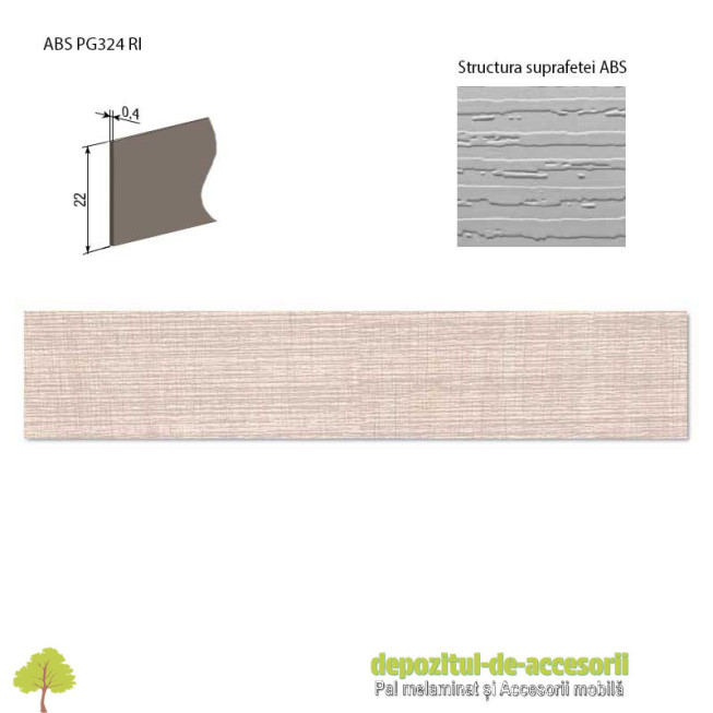 Cant ABS Stejar Perrier deschis 22mm x 0,4mm pentru A829 Kastamonu