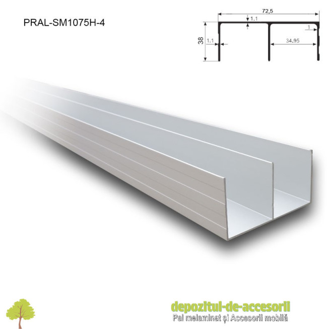 Sina dubla superioara pentru SKM250 lungimea 4m aluminiu