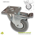 Role mobilier cauciuc cu frână Ø100mm pivotante prindere cu flanșă