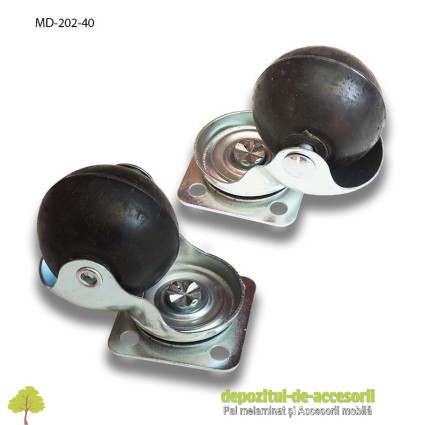 Role mobilier sferice Ø40mm pivotante prindere cu flansa MD 202 rotile cu bile