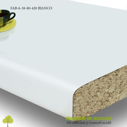 Blat de bucatarie mat BIANCO 38x800x4200mm FAB Grup FAB 6