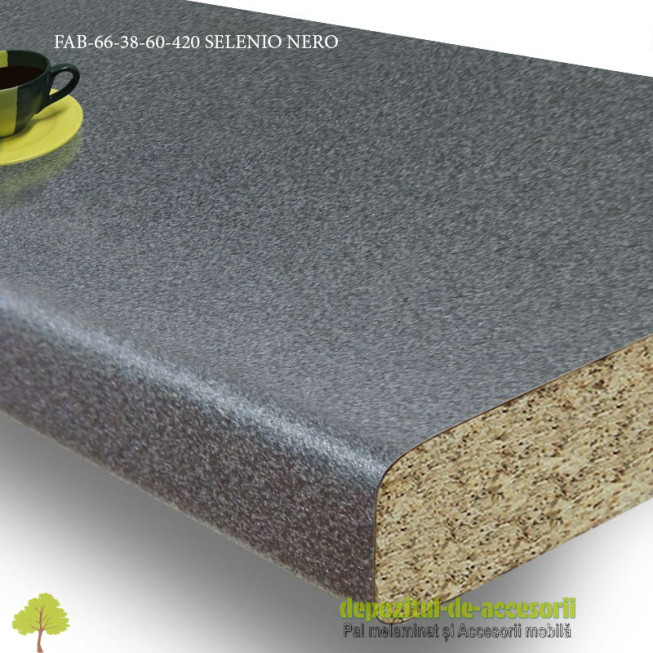 Blat de bucatarie mat FANTASIA SELENIO NERO 38x600x4200mm FAB 66 FAB Grup
