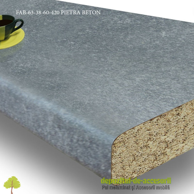 Blat de bucatarie mat PIETRA BETON 38x600x4200mm FAB 63 FAB Grup decor roca