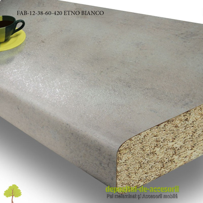 Blat de bucatarie mat ETNO BIANCO FAB 12 38x600x4200mm FAB Grup