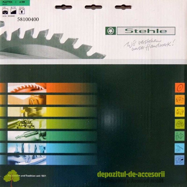 Panza circular teflonata Ø300mm Stehle circular debitat PAL sau MDF melaminat